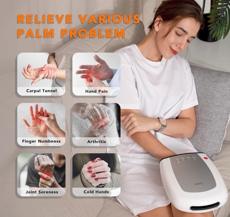 Breo iPalm520 Hand Massager with Heat and Compression, Cordless Electric Hand - detail
