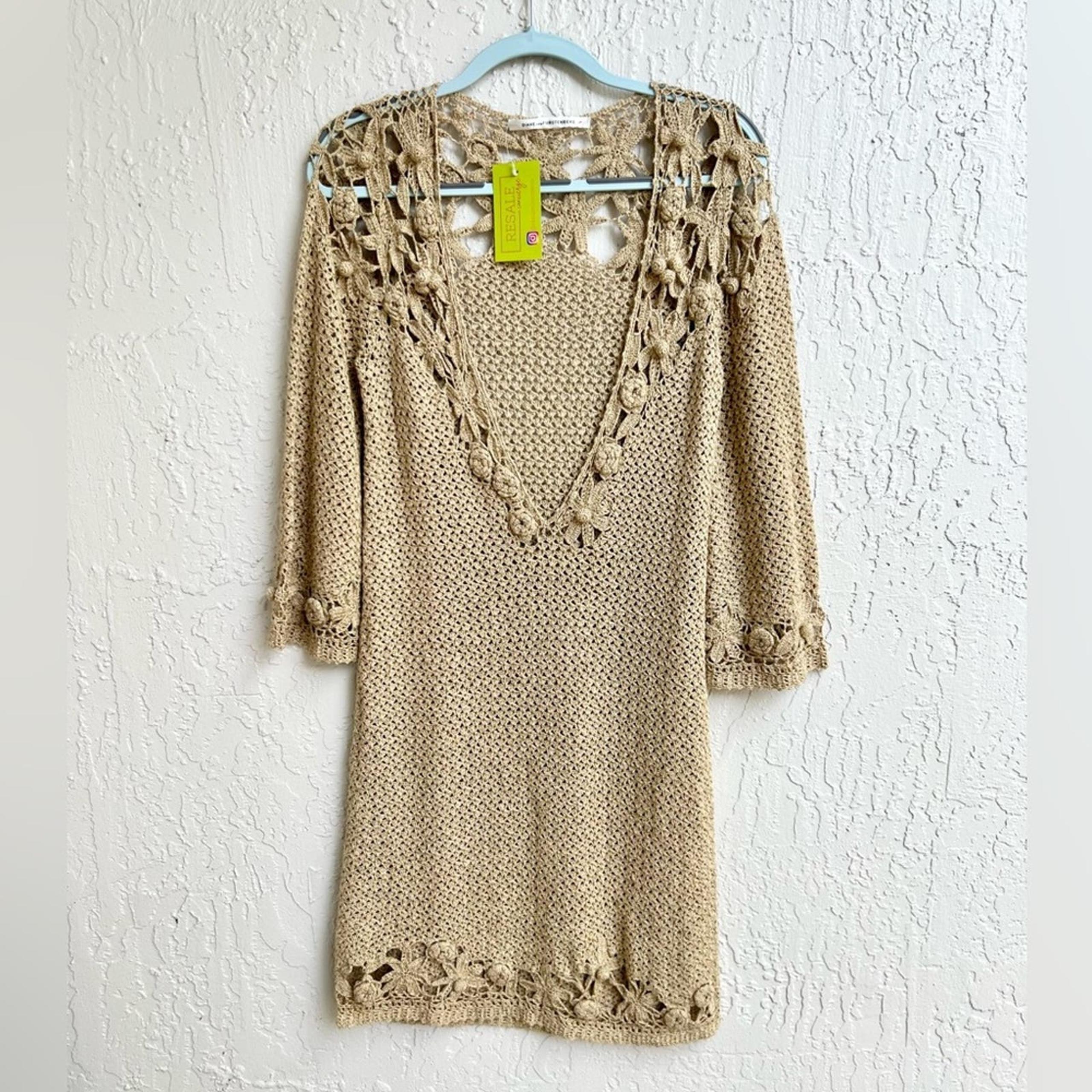 Diane Von Furstenberg crochet cover up dress small