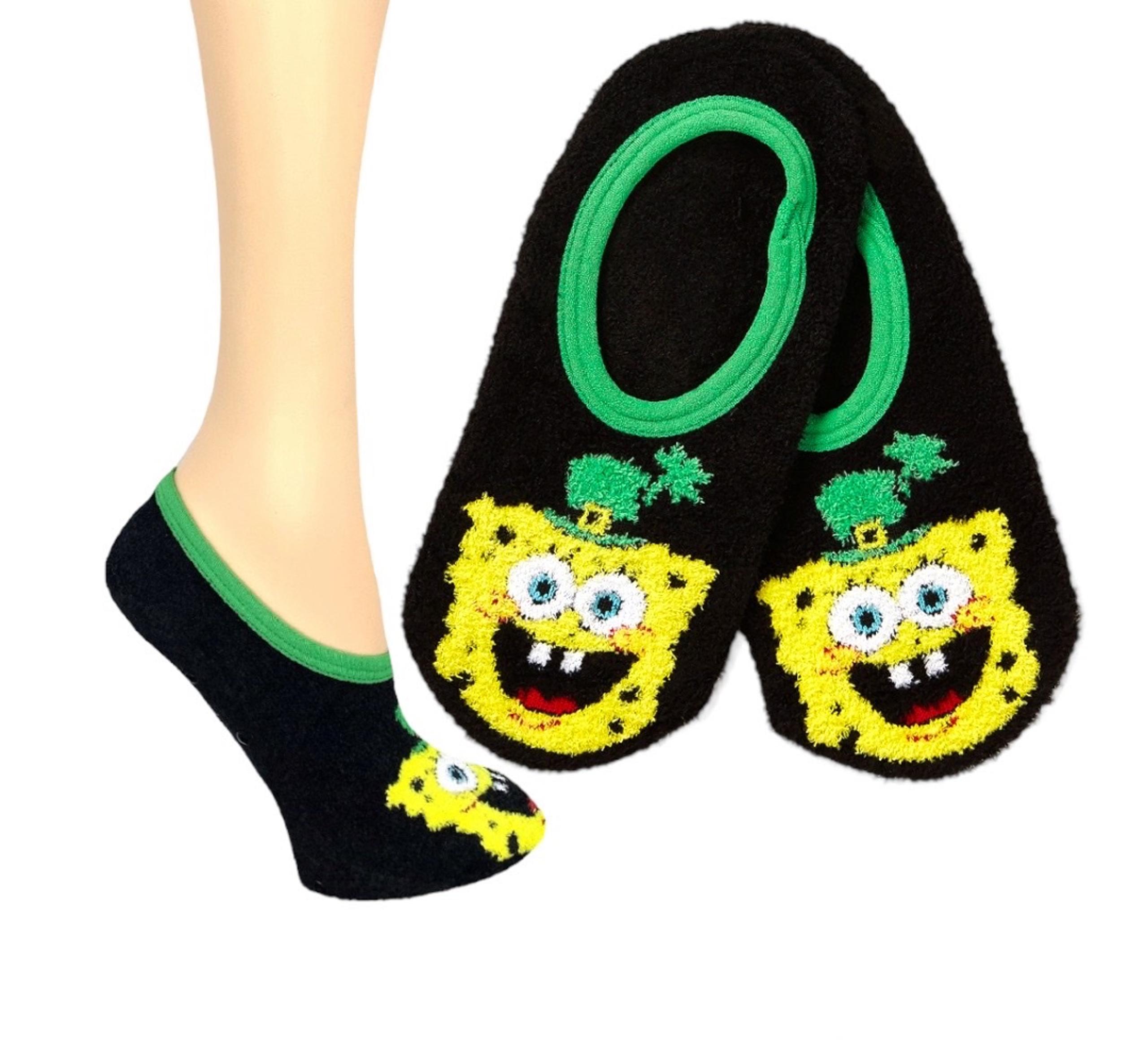 SpongeBob Squarepants Nickelodeon Women's Slip-On Liner with Grippers Sz 4-10