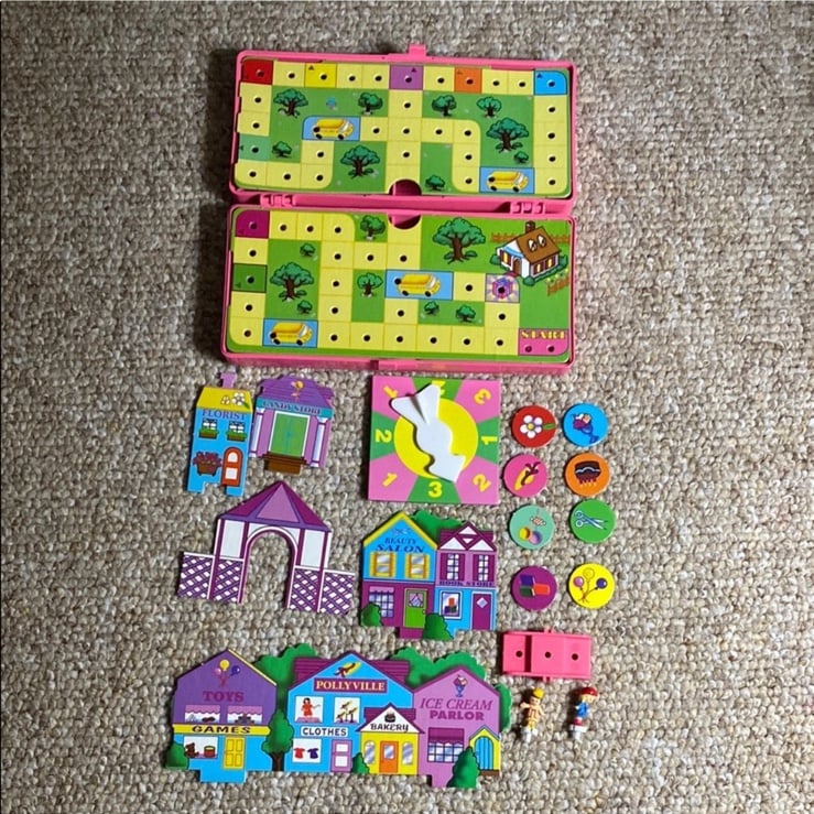 Vintage 1994 Polly Pocket Birthday Party Travel Game Bluebird Mattel