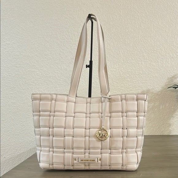 Michael Kors Ivy Large Woven Logo Tote Bag