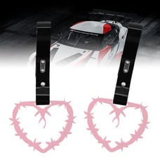 NEW 2PCS BARBED WIRE PINK JDM TSURIKAWA RING Black Handle Strap Drift Charm