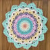 Handmade Crochet 15” Multi Color Mandala Pastel Doily Table Top 100% Cotton