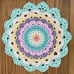 Handmade Crochet 15” Multi Color Mandala Pastel Doily Table Top 100% Cotton