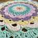 Handmade Crochet 15” Multi Color Mandala Pastel Doily Table Top 100% Cotton