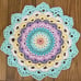 Handmade Crochet 15” Multi Color Mandala Pastel Doily Table Top 100% Cotton