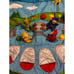 Teletubbies Vtg Mega Bloks INDOOR Play Mat and blocks 24” RARE 1999 Noo-no READ