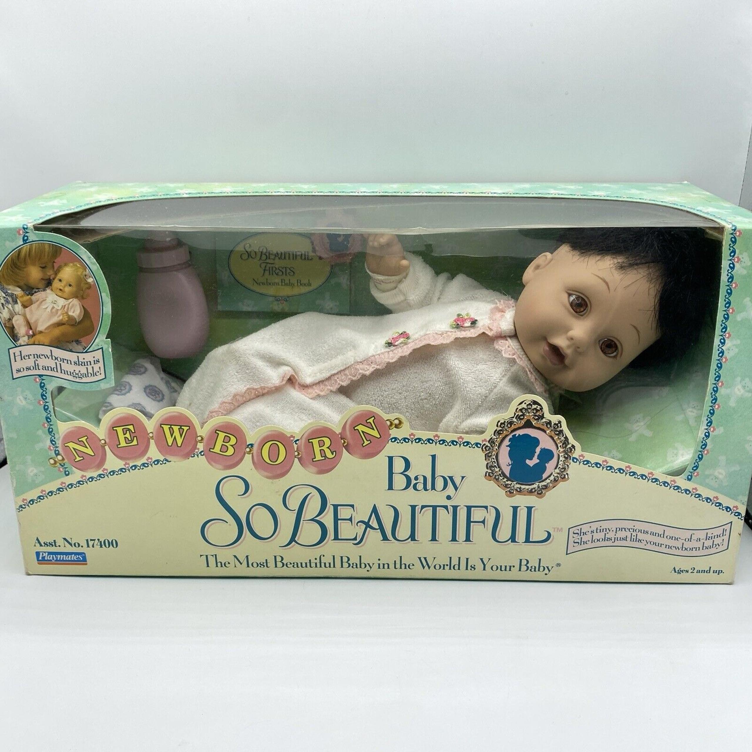 Playmates #17400 1995 NEWBORN Baby So BEAUTIFUL BLUE BROWN YELLOW White NOS