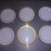 Fitz and Floyd Porcelain Plate and Mug Set Oak Park White Gold Trimmed Lot of 12