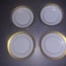Fitz and Floyd Porcelain Plate and Mug Set Oak Park White Gold Trimmed Lot of 12