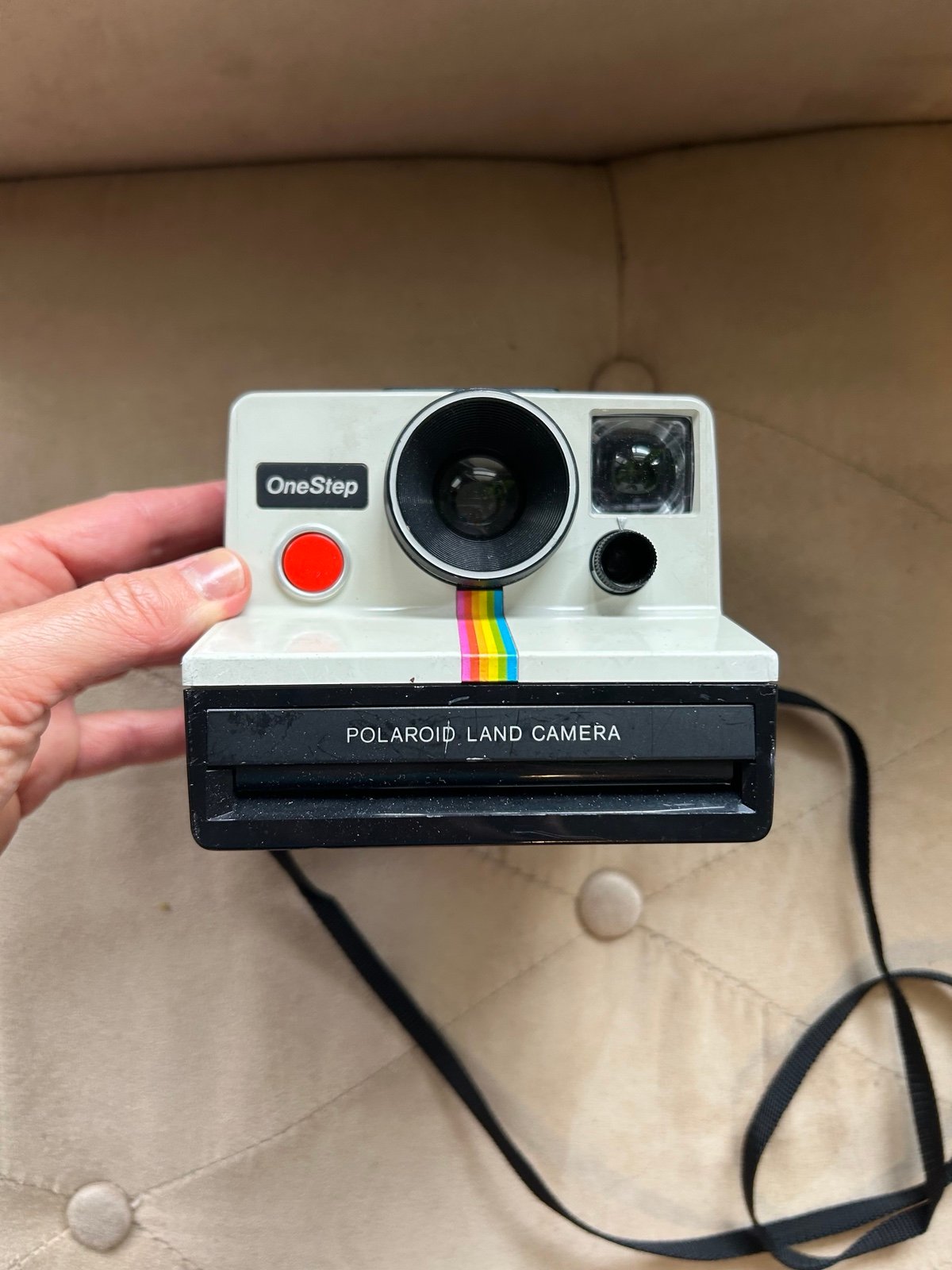 Vintage Polaroid One Step Instant Camera with accessories
