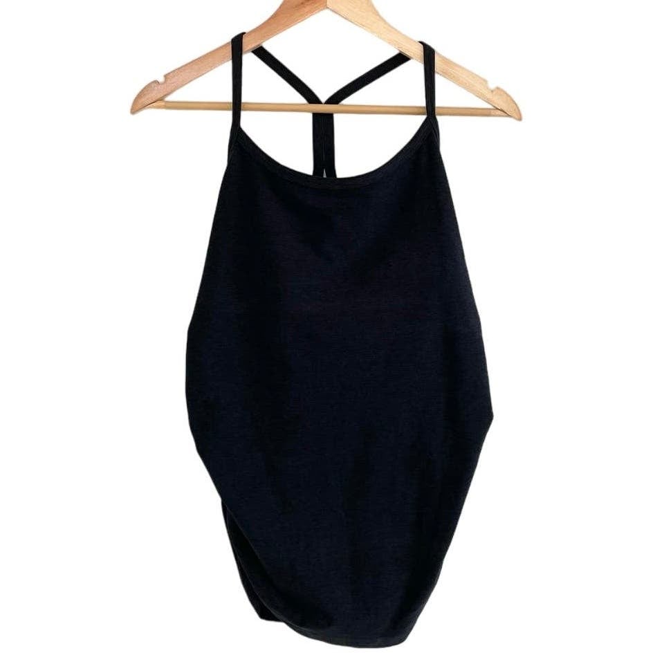 Beyond The Bump Spacedye Slim Racerback Maternity Tank In Black XL