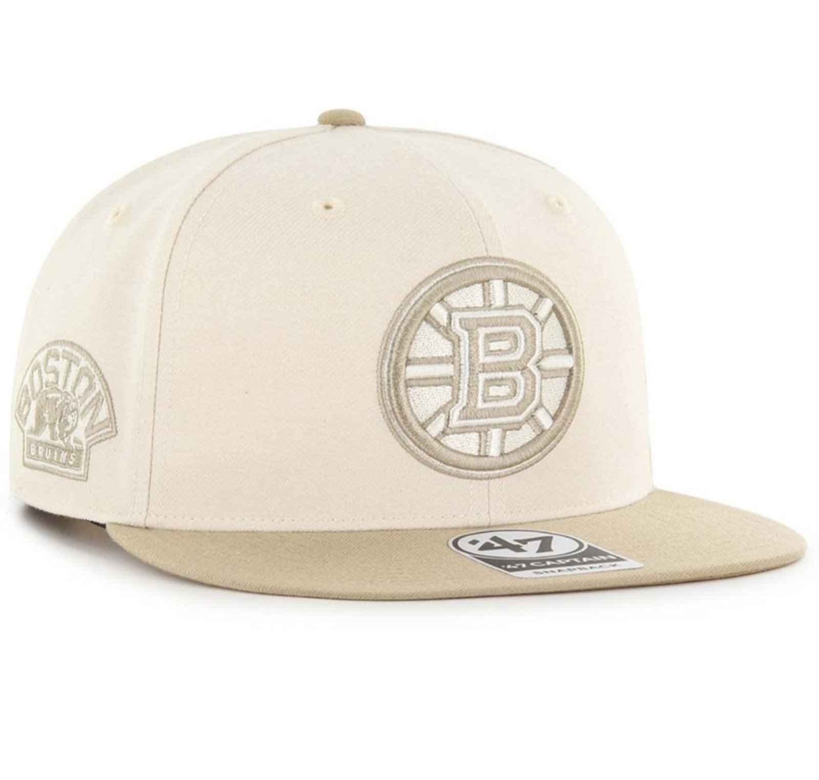 Boston Bruins '47 Sierra Natural Captain Flatbrim Snapback Hat/Cap