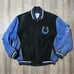 Vintage 90s NFL Indianapolis Colts Suede Leather Jacket Black Blue Mens Size XL