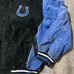 Vintage 90s NFL Indianapolis Colts Suede Leather Jacket Black Blue Mens Size XL