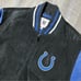 Vintage 90s NFL Indianapolis Colts Suede Leather Jacket Black Blue Mens Size XL