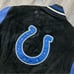Vintage 90s NFL Indianapolis Colts Suede Leather Jacket Black Blue Mens Size XL