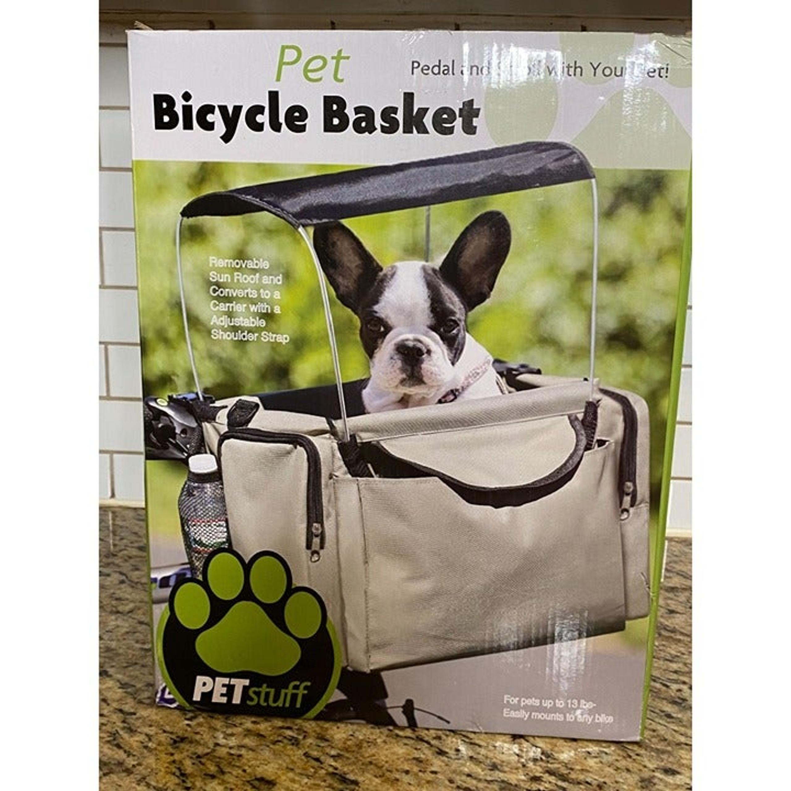 Pet Store Pet Bicycle Basket Sun Shade Converts to Carrier Max 13 lbs. Easy Moun