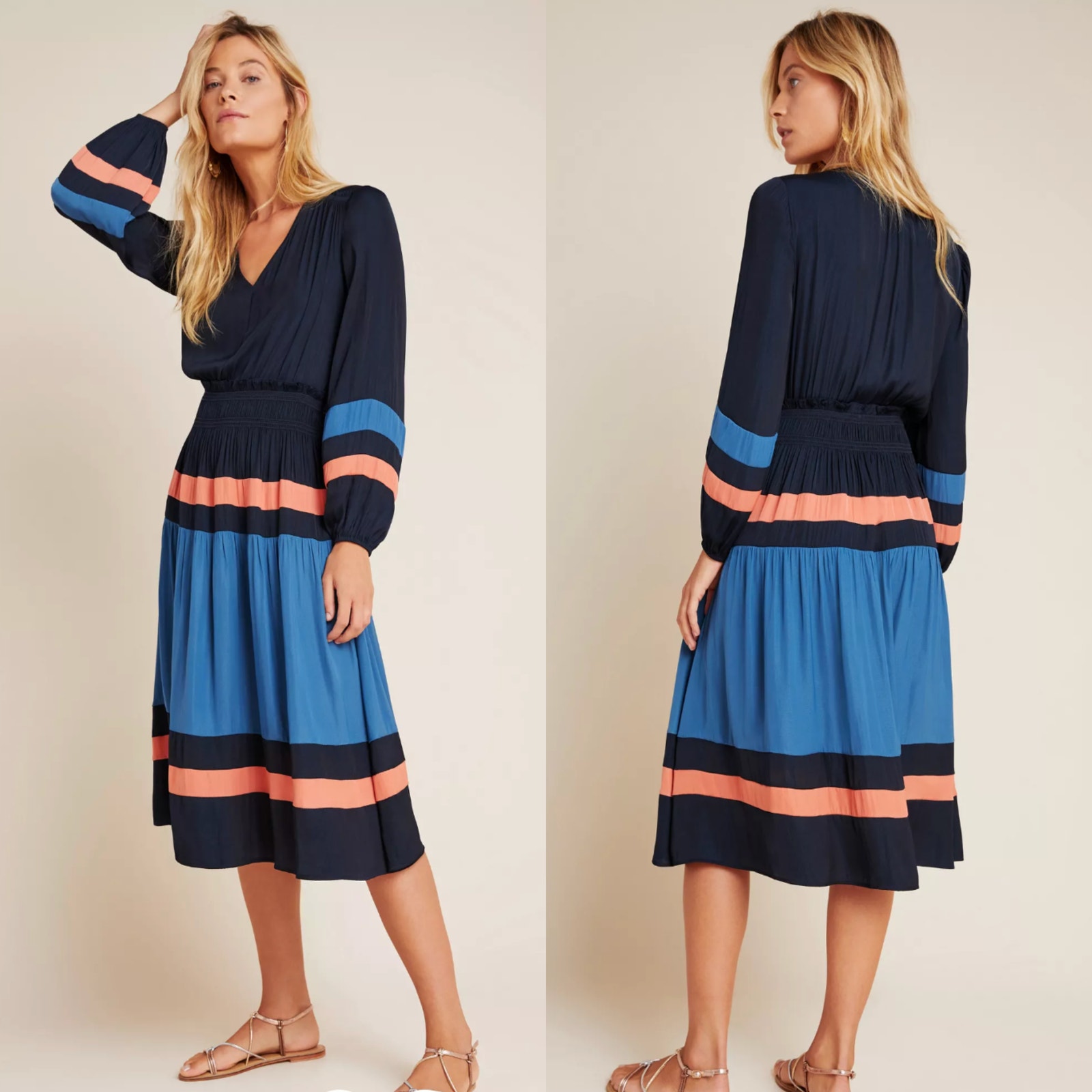 Current Air x Anthropologie XL Dress | Aidy Colorblocked Midi Dress, NWT 148