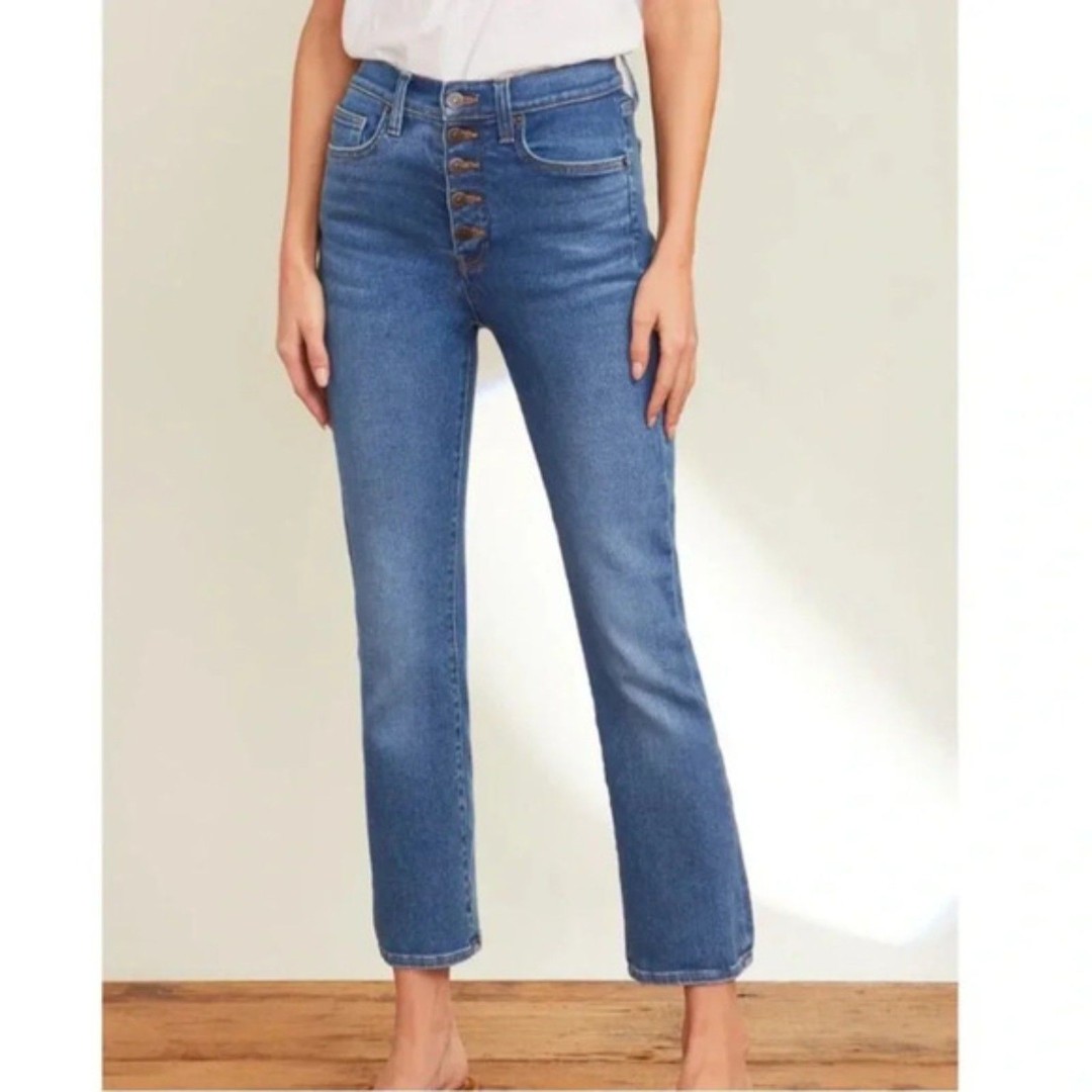 VERONICA BEARD Carly Kick Flare Jeans High Rise Button Fly Astra Wash Women's 24