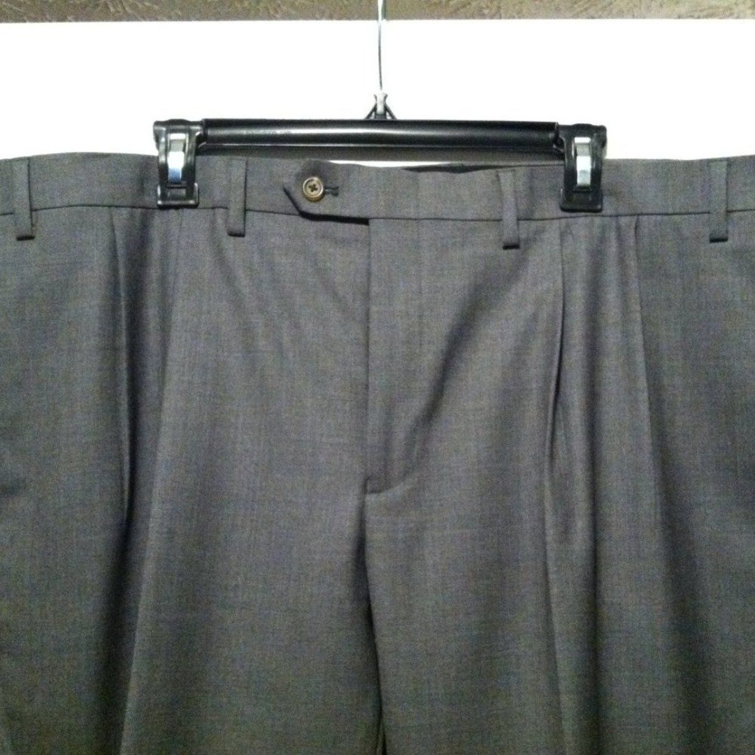 RALPH LAUREN MEN'S NEW GRAY 100%WOOL DRESS PANTS W/PLEATS SIZE: 42/30