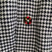 Visconti Black - Navy & white houndstooth woven dress shirt, M
