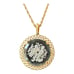 Crown Trifari Gemini Twins Vintage Clear Etched Medallion and Necklace