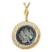 Crown Trifari Gemini Twins Vintage Clear Etched Medallion and Necklace