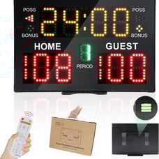 Basketball Scoreboard with Timer Clock, Digital Scoreboard with Remote