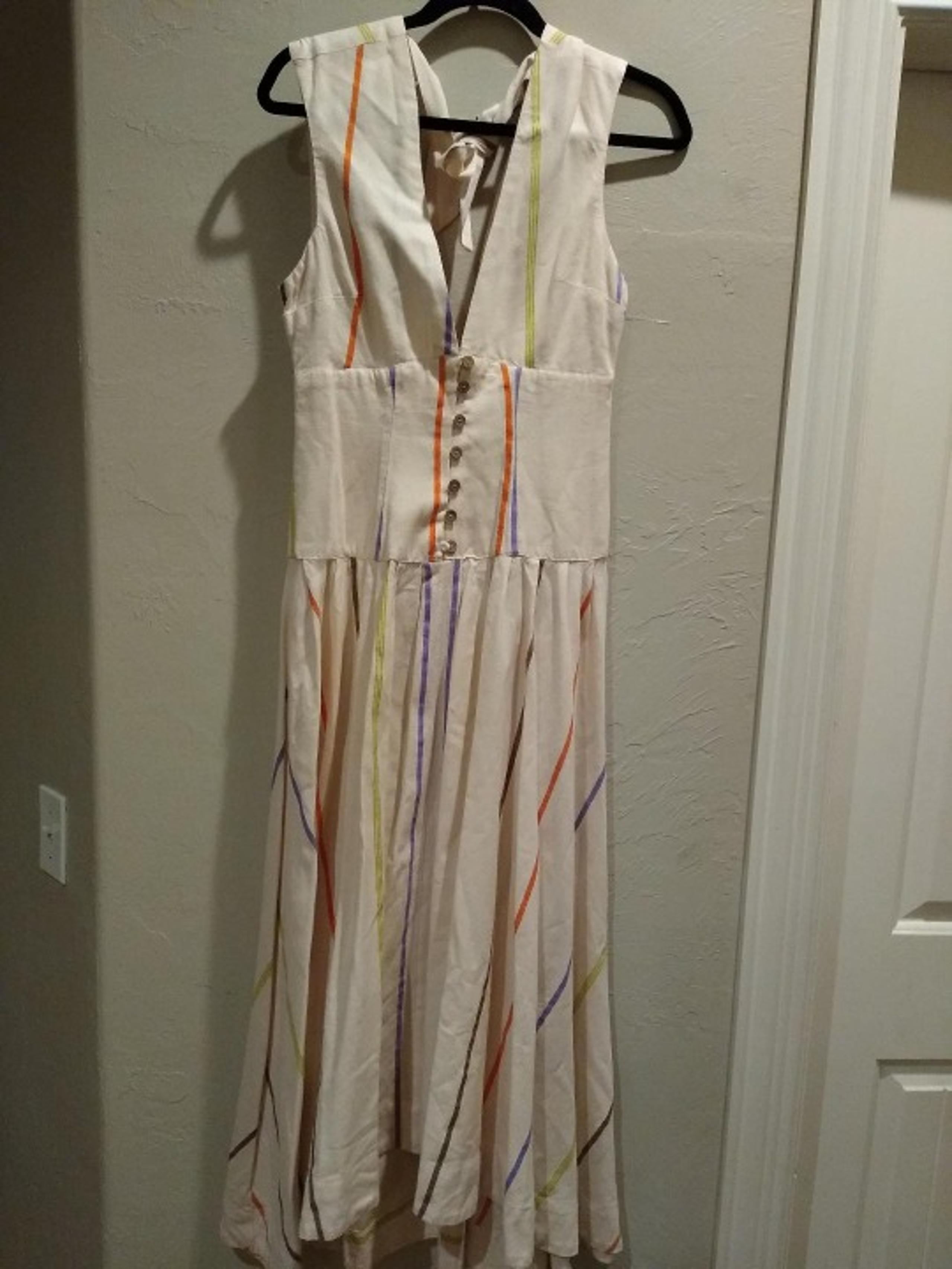 Free People 100% Cotton Striped Sleeveless Dress Sz S.