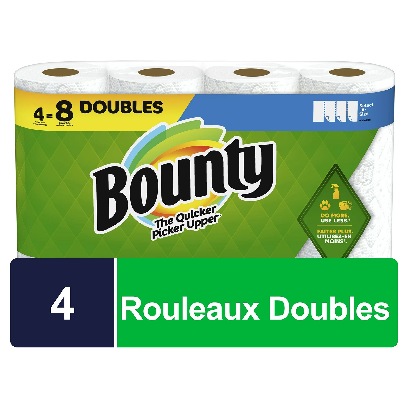 Bounty Select-A-Size Paper Towels, White, 4 Double Rolls