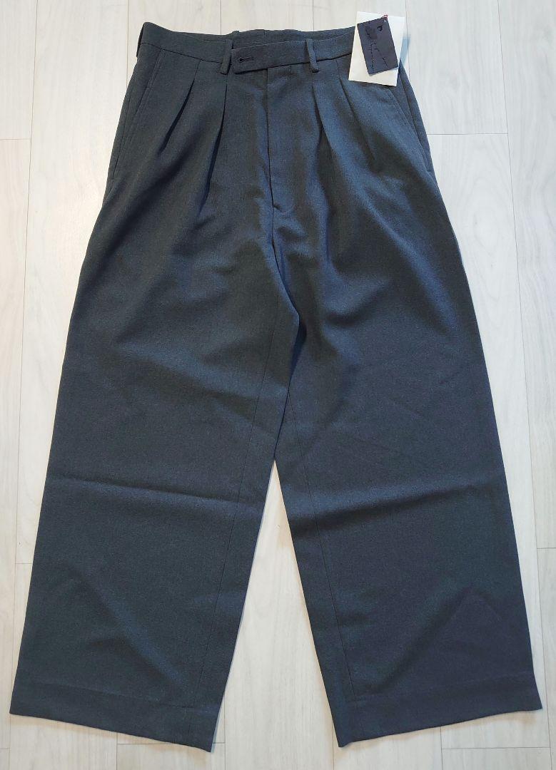 一流の品質 Dress 38 size PANTS BAGGY TUCKED blaque m's 25ss - front flat パンツ