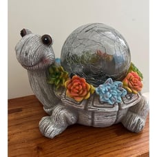 ✨Solar Turtle Garden Statue with Succulent Cracked Glass LED Solar Lights