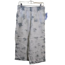 Rachel Zoe NWT 100% Linen Cream Green Tie Dye Pull On Lagonlook Pants Size M