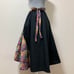 Gouk Long Skirt Black Floral Japanese Style Adult Spring Cotton