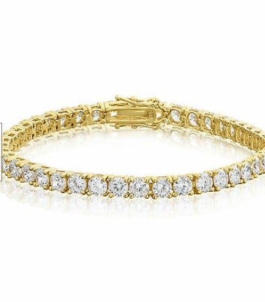 Sterling Silver Gold Tennis Bracelet