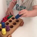Wooden Toy Bus - Kids Handmade Natural Wood Toy Rainbow Bus，-PQ