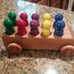 Wooden Toy Bus - Kids Handmade Natural Wood Toy Rainbow Bus，-PQ