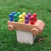 Wooden Toy Bus - Kids Handmade Natural Wood Toy Rainbow Bus，-PQ