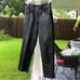 SANZZINI Vintage Black Real Leather Pants 6
