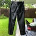 SANZZINI Vintage Black Real Leather Pants 6