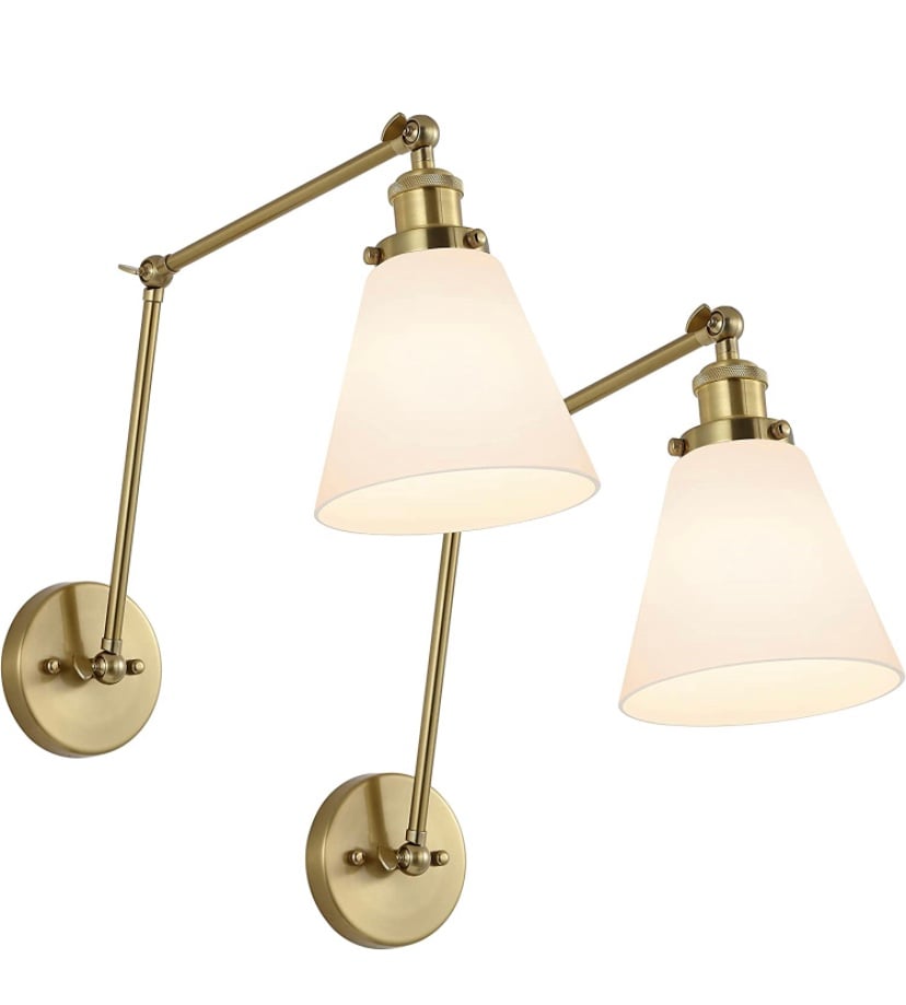 Swing Arm Adjustable Wall Lamps Set of 2