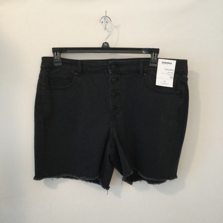 Sonoma Womens Size 18 Black High Rise Shorts New NWT