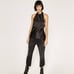 Zara Black Asymmetrical Satin Effect Halter Top Small