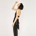 Zara Black Asymmetrical Satin Effect Halter Top Small