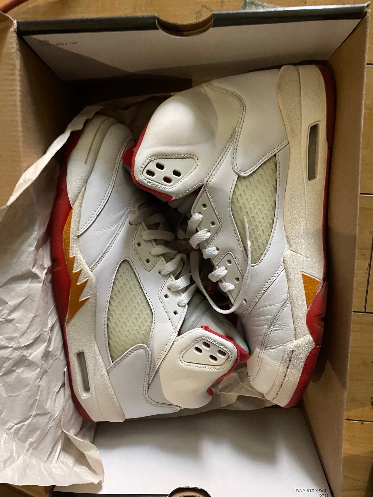 NIKE AIR JORDAN 5 V RETRO GS SUNSET FIRE RED 2006 134092-161  women's 11