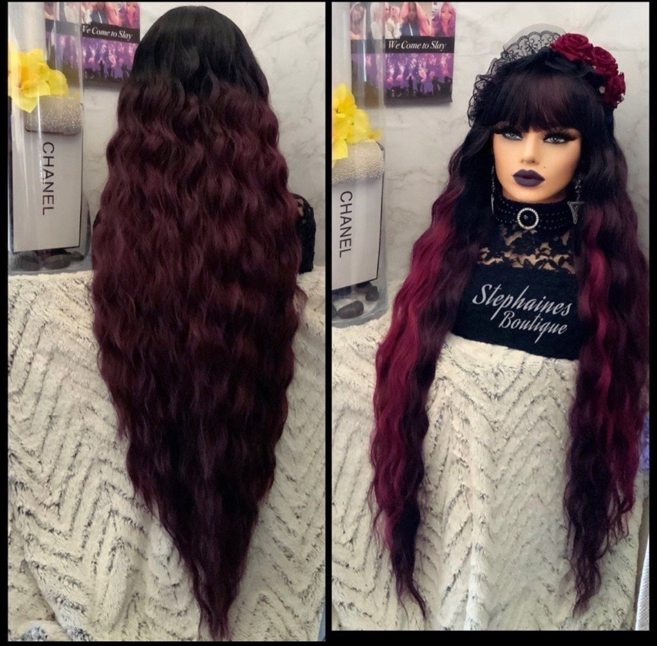Human Hair Blended Bang Wig