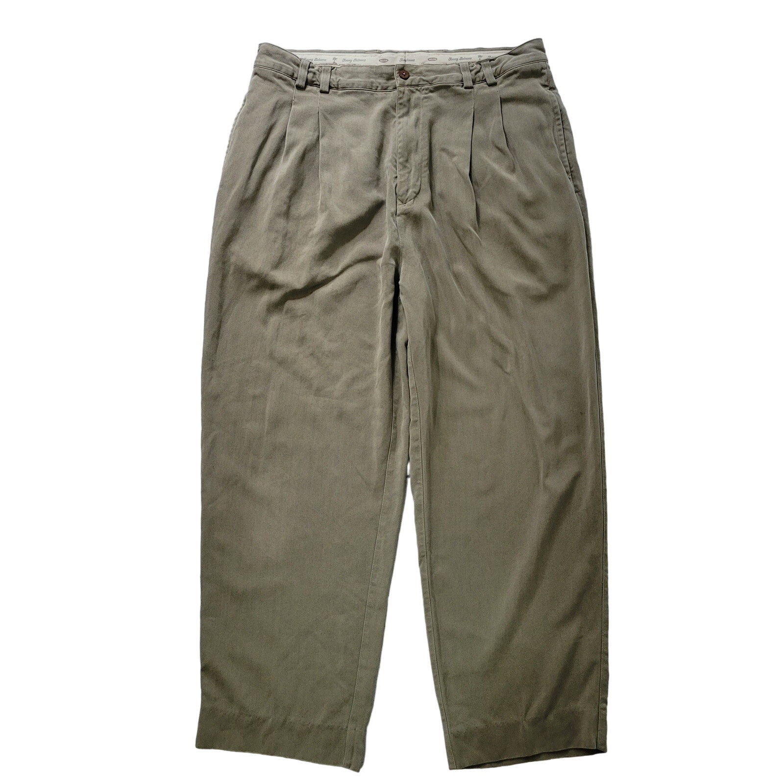 Tommy Bahama Size 36 100% Silk Tan Dress Pants Straight Leg Khaki Professional
