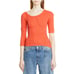 NWOT Talia Byre Rib Asymmetrical Sleeves Organic Cotton Top Burnt Orange S 383