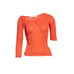 NWOT Talia Byre Rib Asymmetrical Sleeves Organic Cotton Top Burnt Orange S 383